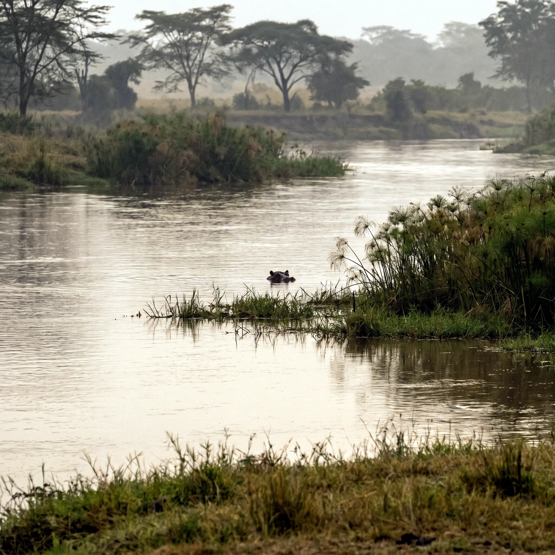 Milieu de vie typique de l'espèce Hippopotamus amphibius