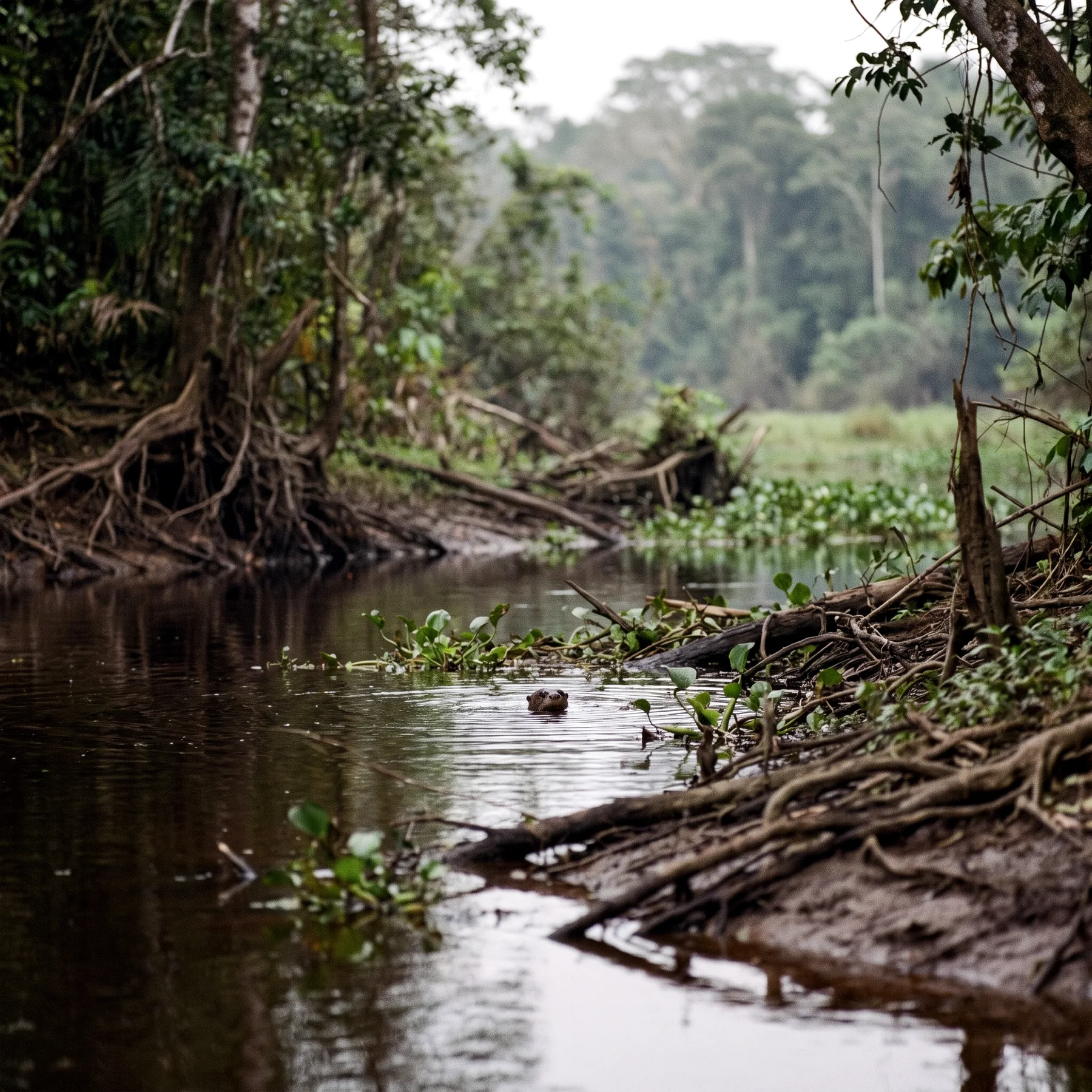 Milieu de vie typique de l'espèce Pteronura brasiliensis
