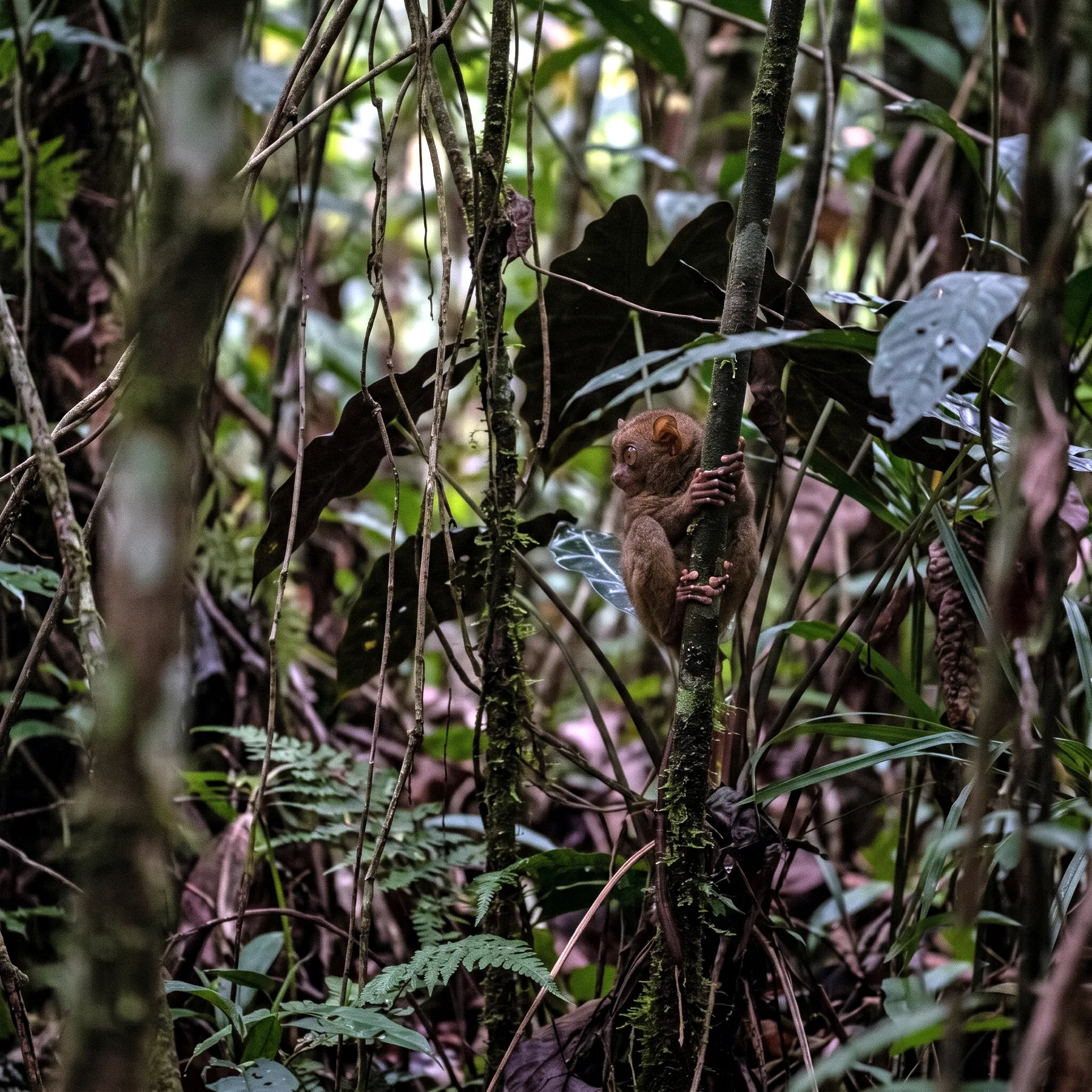 Milieu de vie typique de l'espèce Tarsius dentatus