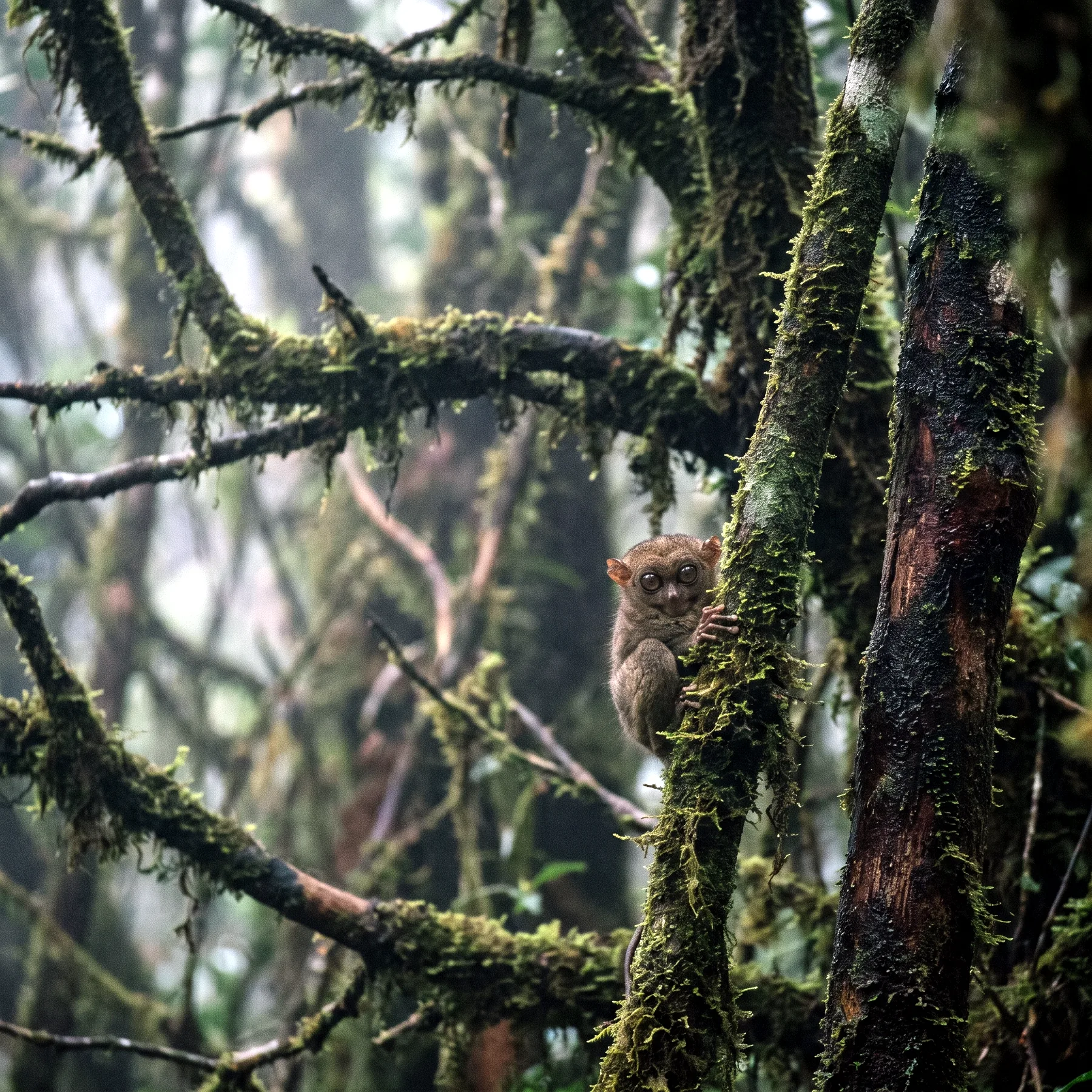 Milieu de vie typique de l'espèce Tarsius pumilus