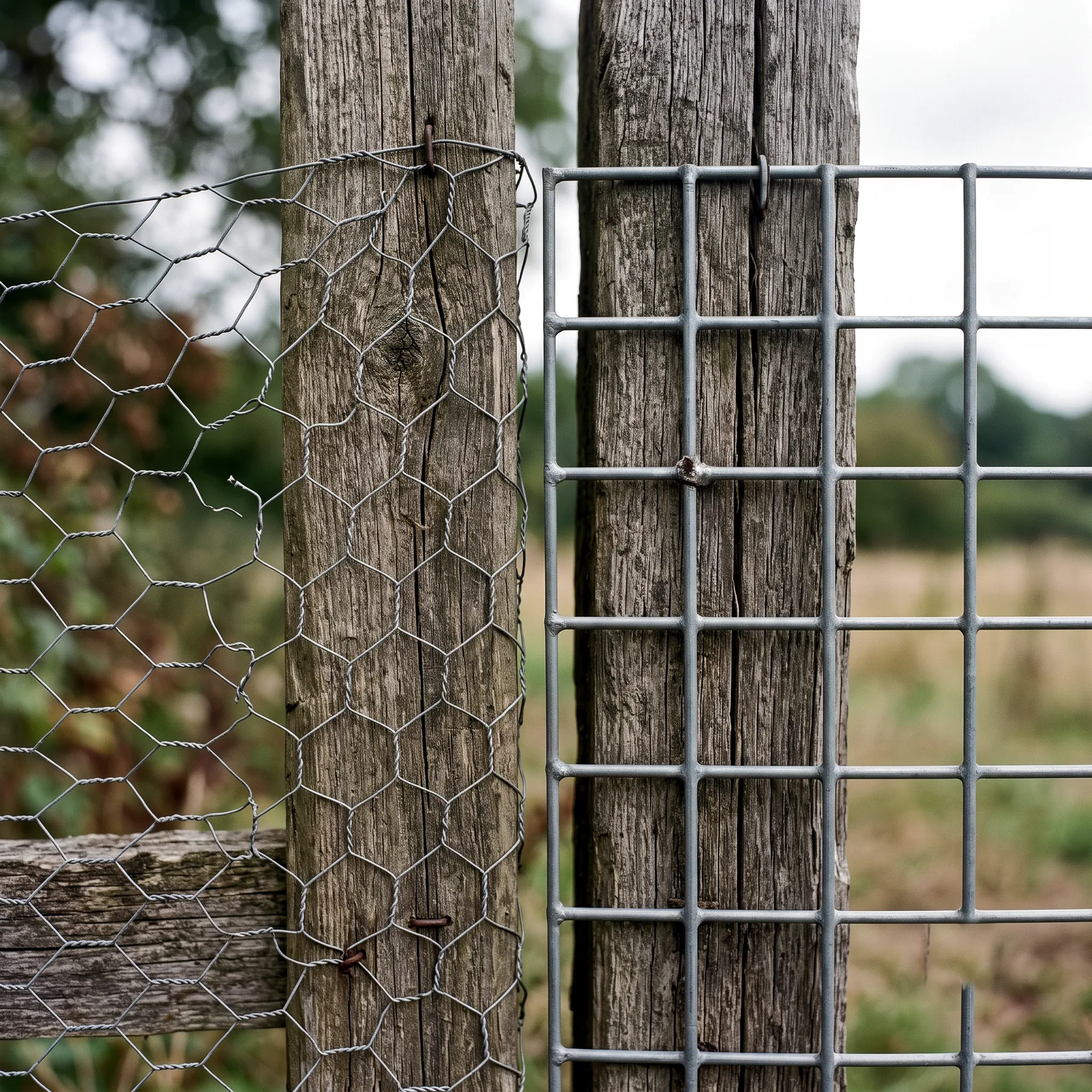 Comparaison entre un grillage à poule hexagonal fin et un grillage soudé à mailles carrées