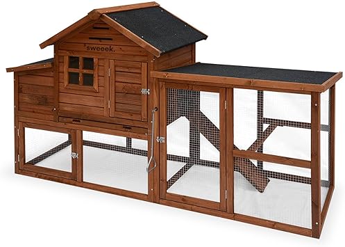 Alice's Garden - Poulailler en Bois GELINE. 4 Poules. Cage à Poule avec enclos