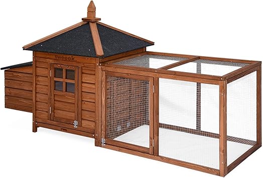 Alice's Garden - Poulailler en Bois Java. 4 Poules. Cage à Poule avec enclos