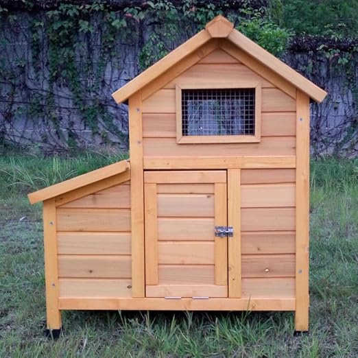 Animal Valley - Poulailler Bantam avec Toit Shingle - Bois et Shingle - L 50 x l 80 x H 88 cm - Taille L - Beige - pour 1 à 2 Poules