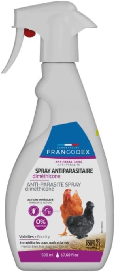animallparadise - Spray Antiparasitaire diméthicone 500 ML pour Volailles
