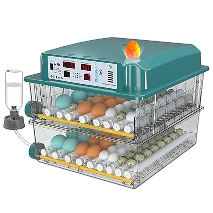 CoInceptus Couveuse Oeuf Automatique, Incubateur Oeuf Automatique 120 Oeufs avec Retournement Automatique des Oeufs et Humidification Automatique, Couveuse pour Oeufs de Poule, Caille, Canard
