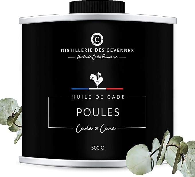 Distillerie des Cévennes - Huile de Cade pour Poules et Volailles - 500g - La Seule Huile 100% Fabriquée et Distillée en France
