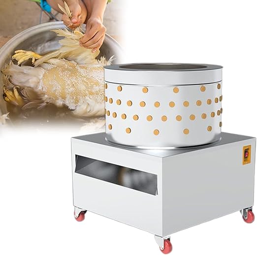 GESAIDES Machine à Plumer Les Poulets, Plumeuse de Plumes de Poulet en Acier Inoxydable 3000W 1450r/min pour Volaille Poulet, Oiseau, Canard, Dinde, Caille
