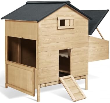 IDMarket - Poulailler Chalet XL pour Poules avec pondoir en Bois