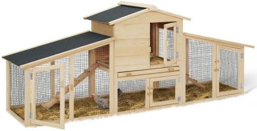 Probache - Poulailler VIP avec clapier Double XXL en Bois