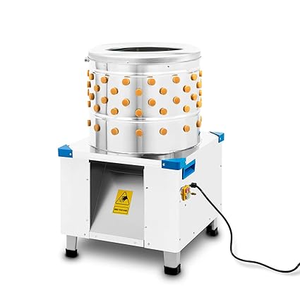 vertes Plumeuse Volaille, Plumeuse Humide Machine Électrique 550W (Acier Inoxydable, Pour les Canards, Grives, Poulets et Oies, Agriculture Professionnelle, jusqu'à 180 kg/h, 106 Doigts de Plumage)
