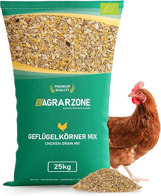 Agrarzone Bio Nourriture pour Poules 25 kg [Premium Müsli] - sans OGM - Nourriture savoureuse à Base de céréales pour Poules et Poules pondeuses