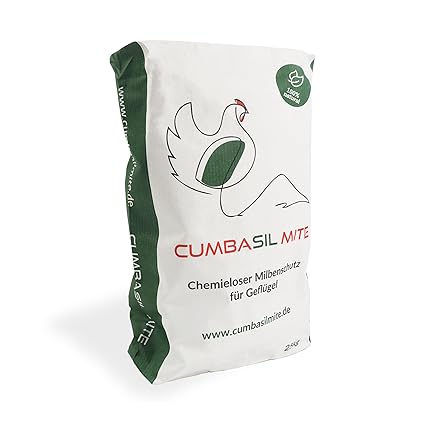 Cumbasil Mite bain de poussière pour poules 25kg, poudre contre les acariens, bain de sable, protection 100% naturelle contre les acariens, poudre contre les acariens, produit contre les acariens