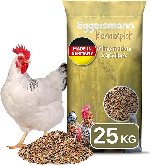 Eggersmann Körnerpick 25kg Premium Nourriture Poule - Premium Aliments pour volailles - Graines Poule - Premium mélange de graines pour Poules, oies & Canards de Fabrication Naturelle