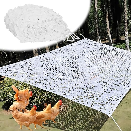 Filet De Camouflage Blanc Voile D'ombrage Camouflage Militaires Camo Netting Sun Shelter Réseau pour Chasse décoration Jardin Photo Auvents Terrasse 1.5/2/3/4/4.5/5/6/8/10m Longue(4x5.0m)
