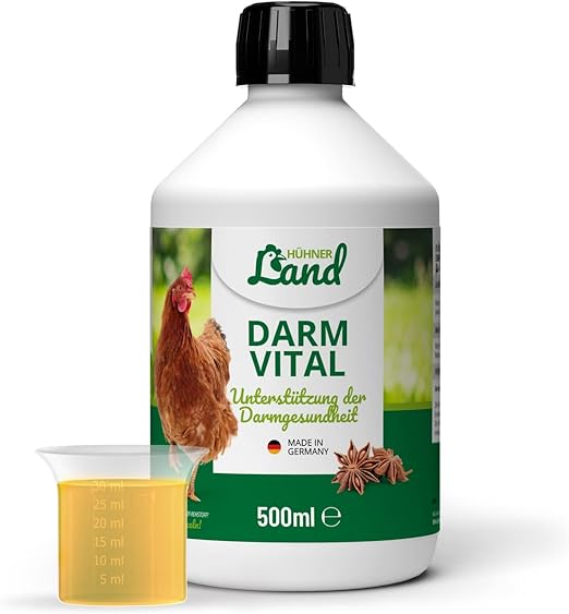 HÜHNER Land Intestin Vital 500 ml pour poules – Soutien de la digestion et de la flore intestinale des poulets, en cas de diarrhée et de coccidies chez le poulet, renforcement du système immunitaire,