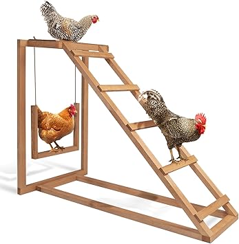IDMarket - Aire de Jeux en Bois pour Poules avec balançoire et perchoir