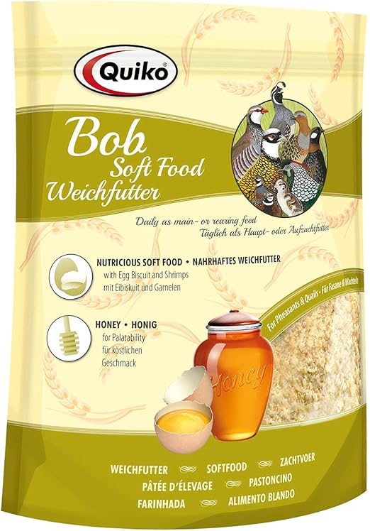 Quiko Bob 1kg - Nourriture Molle pour cailles, faisans, différentes espèces de Poules & Oiseaux de Sol