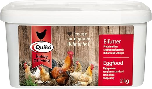 Quiko Hobby Farming Nourriture à Base d'oeufs 2kg - Nourriture Riche en protéines pour la Force & la Condition Physique des Poules, cailles & volailles comme Les Poules pondeuses - avec vitamines