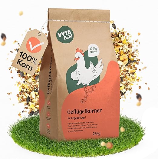 Vytafield Nourriture pour volailles - Complément alimentaire pour poules, canards, cailles et oies - 25 kg de graines - 100 % de grain sans additifs artificiels - Nourriture pour poules d'hiver et